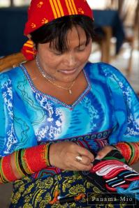 Guna Woman Quilting a Mola